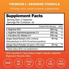 img 3 attached to 💪 High Potency L Arginine 1250mg Nitric Oxide Supplement - Enhanced Energy, Muscle Growth, Cardiovascular Health, Vascularity &amp; Stamina - Effective NO Booster Capsules with L-Arginine &amp; L-Citrulline Powder