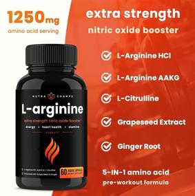 img 2 attached to 💪 High Potency L Arginine 1250mg Nitric Oxide Supplement - Enhanced Energy, Muscle Growth, Cardiovascular Health, Vascularity &amp; Stamina - Effective NO Booster Capsules with L-Arginine &amp; L-Citrulline Powder