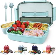 🍱 leak-proof eco-friendly bento lunch box by mincoco – food storage containers with sauce jar, stainless spoon & fork – ideal for adults, women, men, and kids логотип