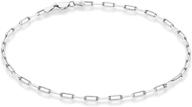 📎 miabella 2.5mm paperclip link chain anklet: stylish italian 925 sterling silver ankle bracelet for women, 9-11 inch, made in italy logo