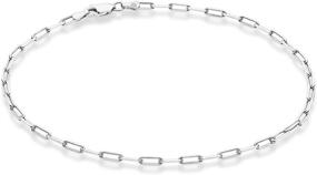 img 4 attached to 📎 MiaBella 2.5mm Paperclip Link Chain Anklet: Stylish Italian 925 Sterling Silver Ankle Bracelet for Women, 9-11 Inch, Made in Italy