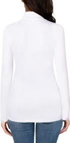 img 2 attached to 👚 Bulotus Women's Turtleneck Long Sleeve Slim Fit Fleece Lined Knit Sweater - Lightweight Thermal Underwear Base Layer