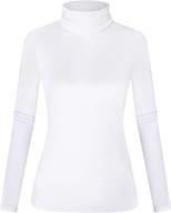 👚 bulotus women's turtleneck long sleeve slim fit fleece lined knit sweater - lightweight thermal underwear base layer logo