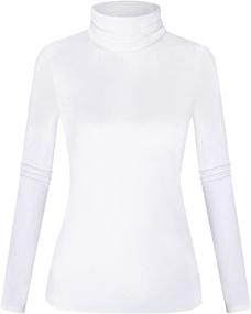 img 4 attached to 👚 Bulotus Women's Turtleneck Long Sleeve Slim Fit Fleece Lined Knit Sweater - Lightweight Thermal Underwear Base Layer