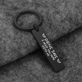 img 1 attached to 🚗 Stylish Drive Safe Keychain: Perfect Men's Accessory & Thoughtful Gift for Boyfriend