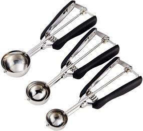 img 4 attached to 🍪 Stainless Steel Cookie Scoop Set - 3-Piece Scoops for Baking - Include 1 Tbsp/ 2 Tbsp/ 3 Tbsp - Perfect for Cookie Dough