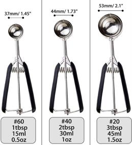 img 3 attached to 🍪 Stainless Steel Cookie Scoop Set - 3-Piece Scoops for Baking - Include 1 Tbsp/ 2 Tbsp/ 3 Tbsp - Perfect for Cookie Dough