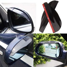 img 3 attached to 🌧️ Enhance Your Driving Experience with Febrytold 2 Pcs Smoked Black Mirror Rain Visor Smoke Guard and Rear View Side Mirror Rain Eyebrow: Get Ultimate Protection and Style for Your Car, Truck, and SUV