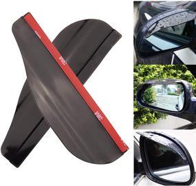 img 4 attached to 🌧️ Enhance Your Driving Experience with Febrytold 2 Pcs Smoked Black Mirror Rain Visor Smoke Guard and Rear View Side Mirror Rain Eyebrow: Get Ultimate Protection and Style for Your Car, Truck, and SUV