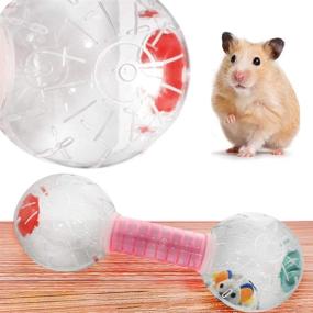 img 3 attached to WishLotus Hamster Ball: 14cm Small Pet Plastic Exercise Wheel, Golden Silk Shih Tzu Bear Toy - Relieve Boredom and Increase Activity - Jogging Wheel for Hamsters