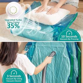 img 2 attached to 📦 LEVERLOC Hanging Vacuum Storage Bags: Maximize Closet Space with 80% More Storage, 4 Packs, 2 Sizes, Blue Color