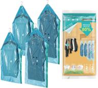 📦 leverloc hanging vacuum storage bags: maximize closet space with 80% more storage, 4 packs, 2 sizes, blue color logo