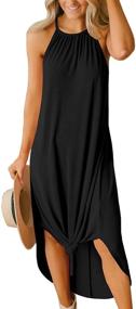 img 4 attached to 👙 Women's Sleeveless Halter Summer Casual Swimwear and Cover Ups