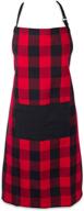 🔴 dii buffalo check kitchen collection: classic farmhouse chef apron in red &amp; black, one size logo