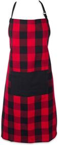 img 4 attached to 🔴 DII Buffalo Check Kitchen Collection: Classic Farmhouse Chef Apron in Red &amp; Black, One Size