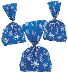 img 1 attached to Stylish Blue Snowflake Cello Bags (12 Pieces) for Festive Christmas Parties