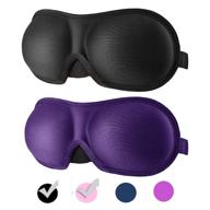 🌙 reebent 3d eye mask for sleeping - machine washable, women's sleep mask - blinder blindfold for airplane - includes travel pouch (black+purple) logo