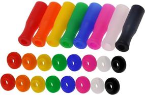 img 4 attached to 🌈 Upgrade Your Stainless Steel Straws with Mini Skater's Multi Color Silicone Tips and Silencers - Set of 8 Straws Covers and 16 Anti-Scald/Cold Covers in 8 Vibrant Colors!