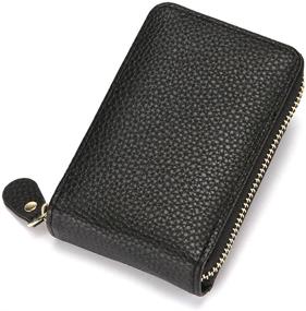 img 1 attached to RFID Blocking Zipper Wallet for Men and Women - Compact Wallet with Credit Card Slots