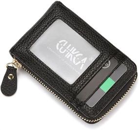 img 4 attached to RFID Blocking Zipper Wallet for Men and Women - Compact Wallet with Credit Card Slots