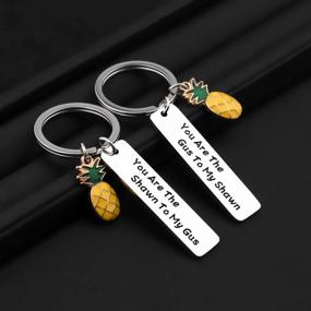 img 1 attached to 🔑 Psych-Inspired Friendship Keychain Set: You are the Shawn to My Gus - Perfect Gift for Friends - FAADBUK
