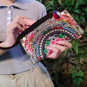 img 1 attached to Sabai Jai Embroidered Smartphone Wristlet: Stylish Women's Handbags & Wallets