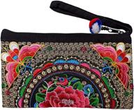сабай джай вышитый наручный чехол для смартфона: стильные женские сумки и кошельки. логотип