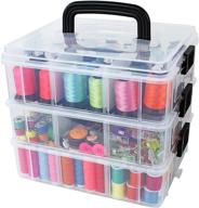 📦 stackable storage container with 18 adjustable compartments - clear - craft and art supply organizer - bead organizer box - bins & things storage logo