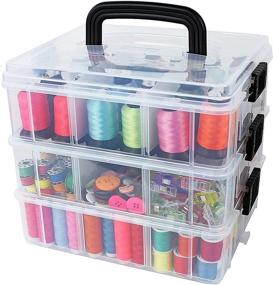 img 4 attached to 📦 Stackable Storage Container with 18 Adjustable Compartments - Clear - Craft and Art Supply Organizer - Bead Organizer Box - Bins & Things Storage