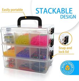 img 3 attached to 📦 Stackable Storage Container with 18 Adjustable Compartments - Clear - Craft and Art Supply Organizer - Bead Organizer Box - Bins & Things Storage