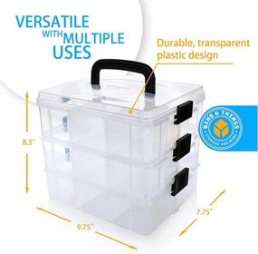 img 1 attached to 📦 Stackable Storage Container with 18 Adjustable Compartments - Clear - Craft and Art Supply Organizer - Bead Organizer Box - Bins & Things Storage