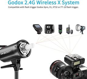 img 3 attached to Godox SK300II Studio Strobe 300W: Powerful 2.4G Wireless X System, GN58 5600K Monolight with Bowens Mount and 150W Modeling Lamp - Exceptional Output Stability, Anti-Preflash Feature