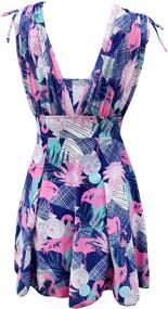 img 3 attached to 👙 Stylish Floral Print Swimdress: ECUPPER Women's Short Sleeve Bathing Suit with Boyshort for Comfortable and Flattering Beach Look