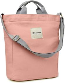 img 4 attached to Versatile Canvas Crossbody Handbag with 👜 Zipper Pockets - Perfect for Organization and Style