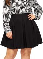 👗 shein plus size basic plain grid flared skater mini short skirt in black (large plus) for women logo