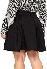 img 3 attached to 👗 SheIn Plus Size Basic Plain Grid Flared Skater Mini Short Skirt in Black (Large Plus) for Women