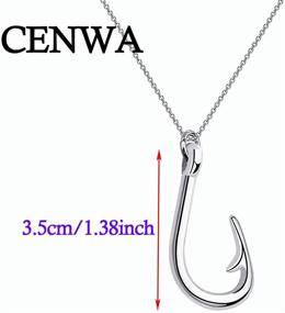 img 3 attached to CENWA Fish Hook Necklace: Stylish Fishing Hook Pendant Jewelry - The Perfect Fishing Gift for Couples