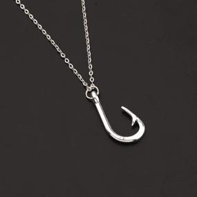 img 1 attached to CENWA Fish Hook Necklace: Stylish Fishing Hook Pendant Jewelry - The Perfect Fishing Gift for Couples