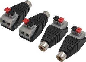 img 3 attached to 🔌 Poyiccot 4-Pack RCA Женский адаптер для акустической проводки: AV адаптер типа пружинного пресса Balun для видеоаудио CCTV - RCA Фоно разъем женский на AV 2 винтовых терминала женский конвертер.