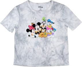 img 2 attached to 🐭 Mickey Mouse and Friends Distressed Graphic Acid Wash T-Shirt for Girls - Disney