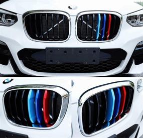 img 2 attached to 🚙 Оптимизированные накладки решетки с ///M-цветом для BMW G01 X3 2018-2021 или G02 X4 2019-2021 с обычной поперечной решеткой (7 ламелей)