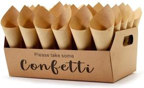img 4 attached to Premium Confetti Cone Stand Box Tray: Elegant Wedding Confetti Holder with 30 Cone Papers and 30 Holes for 30 Beautiful Cones - Convenient DIY Foldable Stand Tray Holder Box