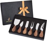 🧀 premium 6-piece stainless steel cheese knife set with acacia wood handle - exquisite cheese knife collection logo