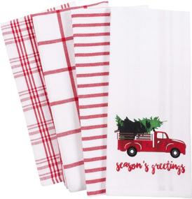 img 4 attached to 🚚 KAF Home Vintage Red Christmas Truck Dish Towel Set - Perfect Holiday Kitchen Decor, 100% Cotton, 18 x 28-inch