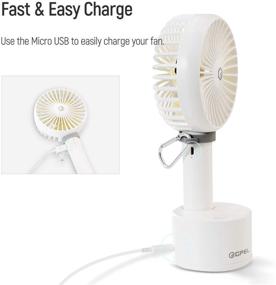 img 1 attached to 🌬️ Gpel Mini Handheld Fan - USB Desk Oscillation 5 Speed Small Personal Portable Stroller Table with Rechargeable Battery - Cooling Electric for Travel Office Room Household - Pink