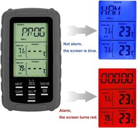 img 1 attached to 🔥 EAAGD Wireless Remote Digital Cooking Meat Thermometer with 2 Probes - Ideal for Grilling, Oven, Kitchen, Smoker, BBQ - Includes 4pcs AAA Battery (Gray)