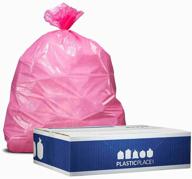 12-16 gallon pink trash bags by plasticplace - 250 bags logo