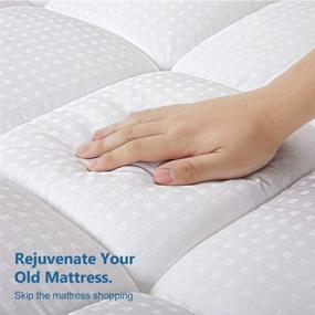 img 1 attached to 🛏️ ABAKAN King Mattress Topper - Extra Thick Soft Cooling Pillowtop with Deep Pocket - Down Alternative Fill Bed Topper