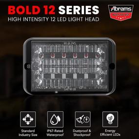 img 3 attached to Abrams SAE Class-1 Bold 12 [Green] 36W - 12 LED Security Emergency Vehicle Truck LED Grille Light Head Surface Mount Strobe Warning Light