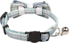 img 3 attached to 🐱 Safe and Stylish: Gyapet Breakaway Bowtie Cat Collar Set - Adjustable, Bell included!